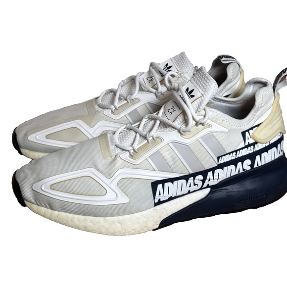 Adidas ZX 2K Boost Bold Logo FX7036 Blue White Graphic Mens Shoe Size 11.5 main image 11